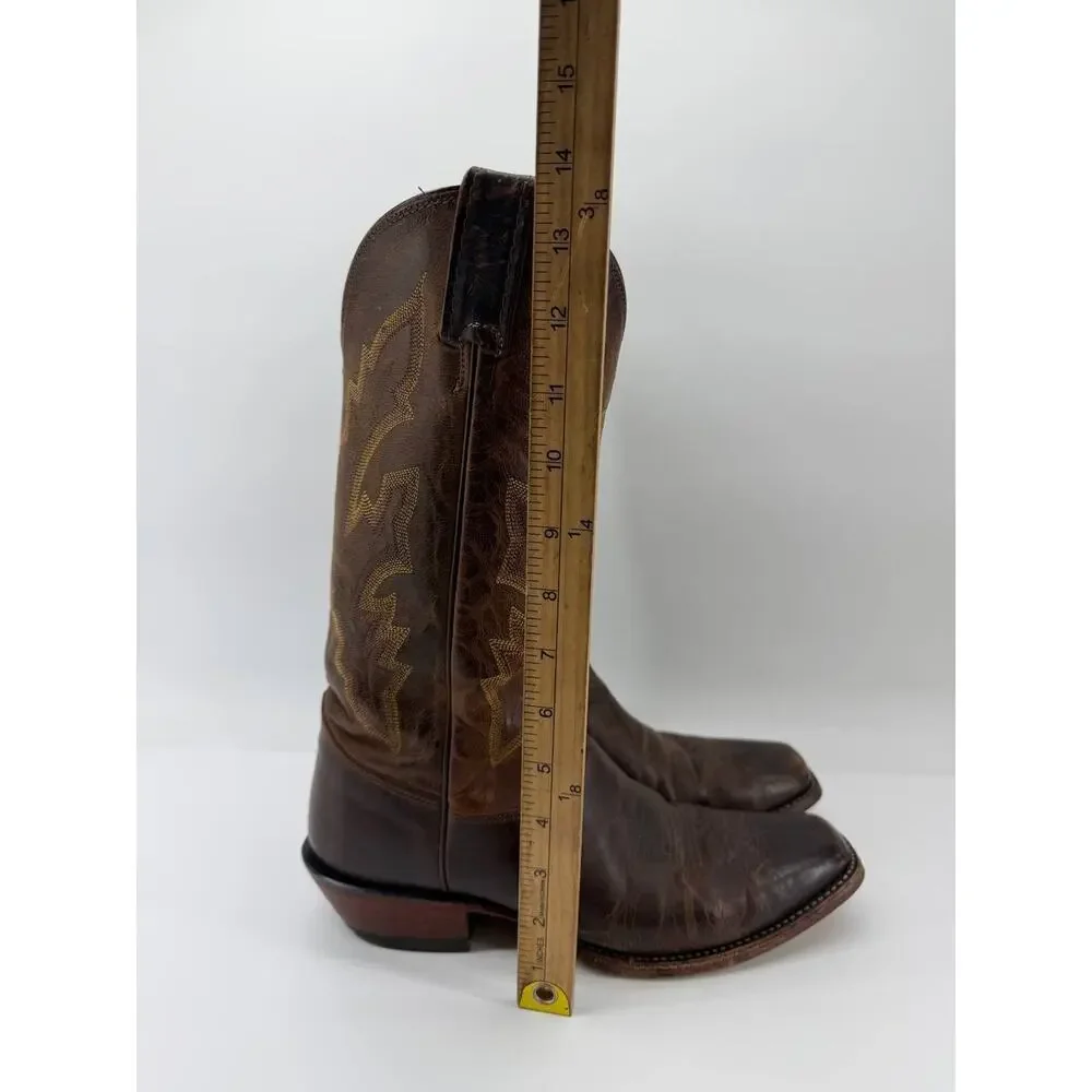 Justin Boots Men's Brown Leather Western Cowboy Boots Size 12D Style 2890